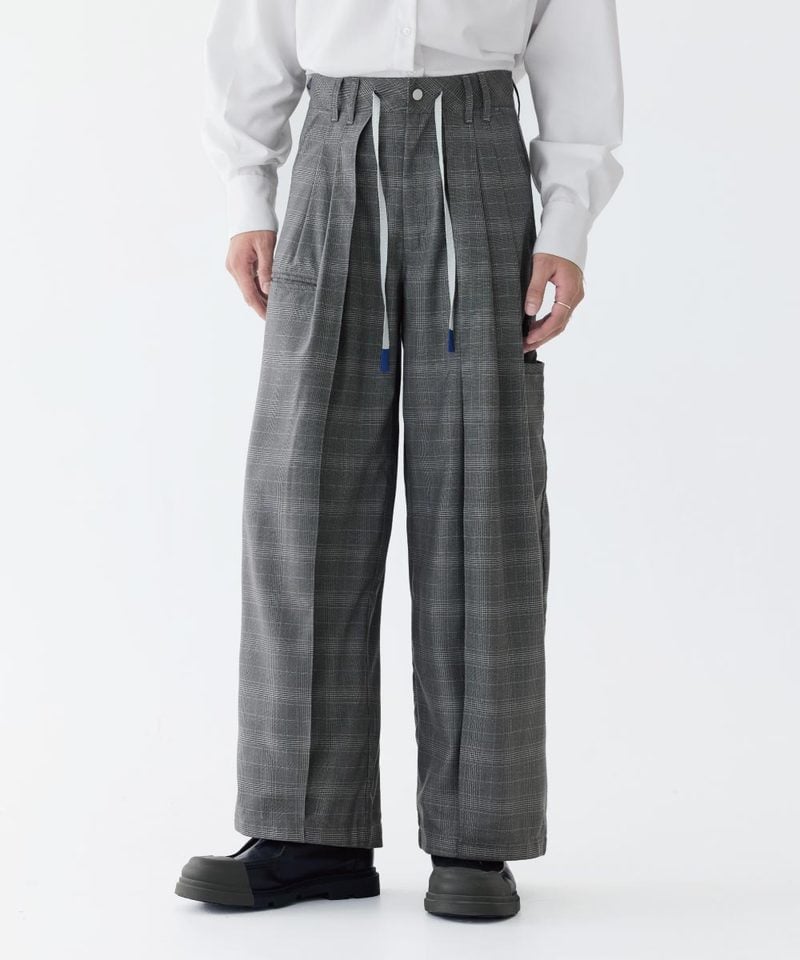 MSN1631-252 雙褶格紋長褲 Baggy Tartan Trousers X