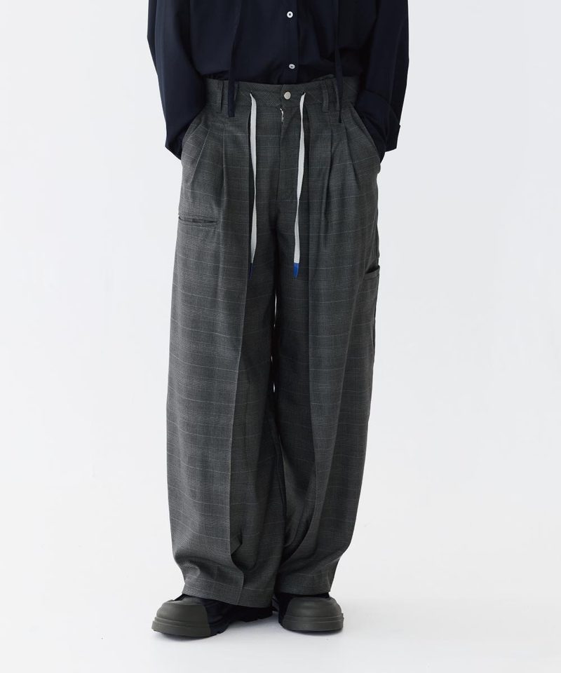 MSN1631-252 雙褶格紋長褲 Baggy Tartan Trousers X