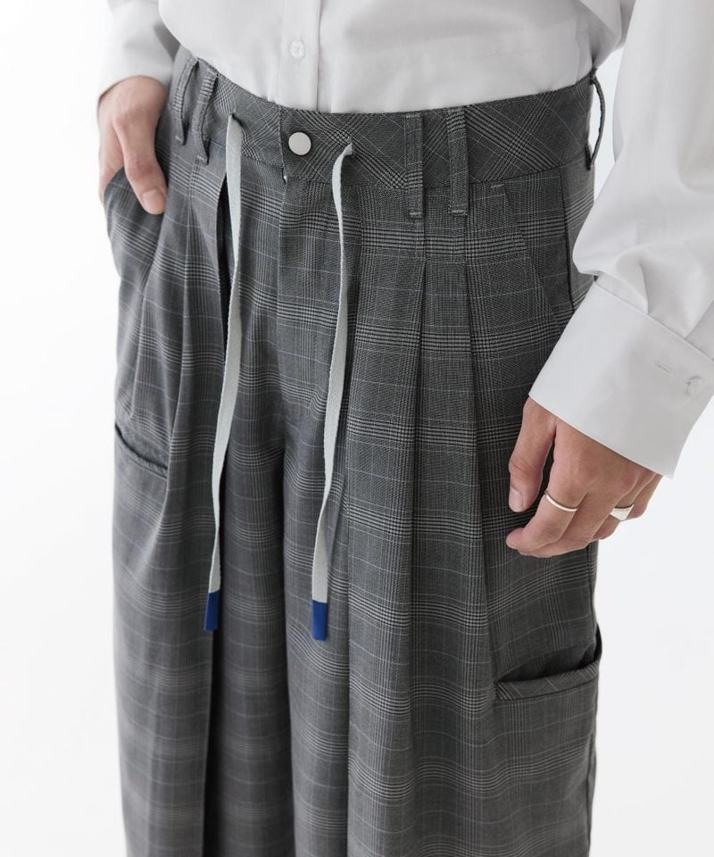 MSN1631-252 雙褶格紋長褲 Baggy Tartan Trousers X