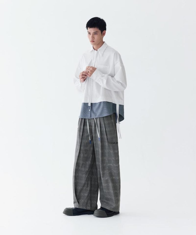 MSN1631-252 雙褶格紋長褲 Baggy Tartan Trousers X