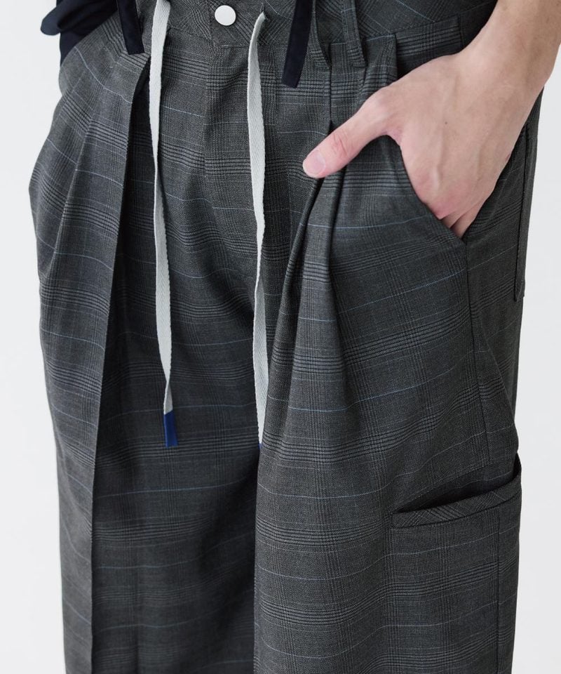 MSN1631-252 雙褶格紋長褲 Baggy Tartan Trousers X