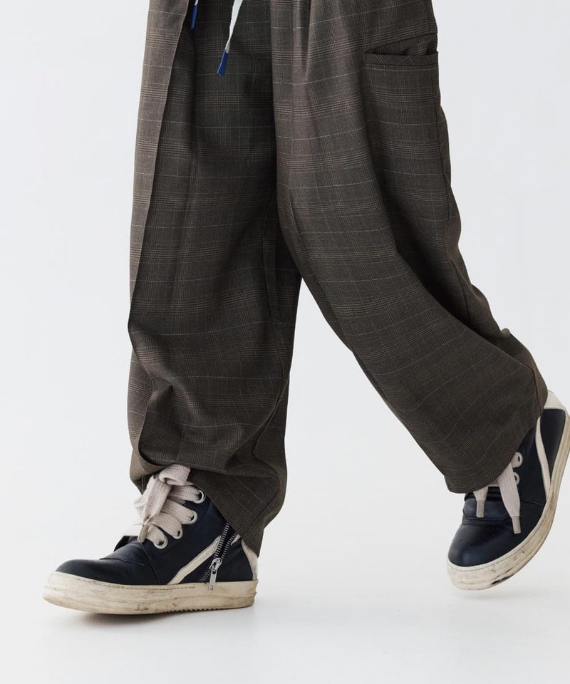 MSN1631-252 雙褶格紋長褲 Baggy Tartan Trousers X