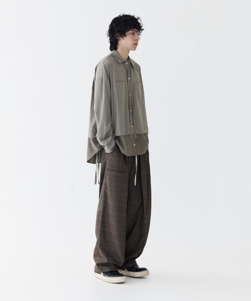 MSN1631-252 雙褶格紋長褲 Baggy Tartan Trousers X