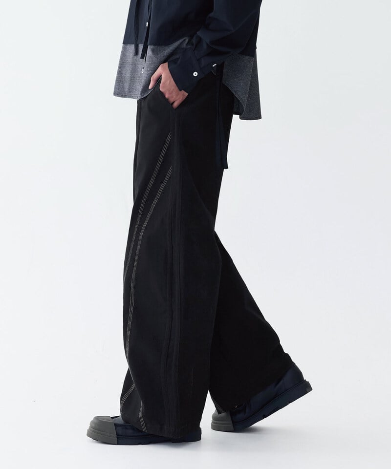 MSN1632-252 弧線拼接褲 Clash Curved Pants