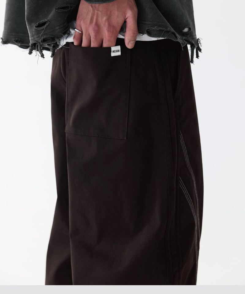 MSN1632-252 弧線拼接褲 Clash Curved Pants