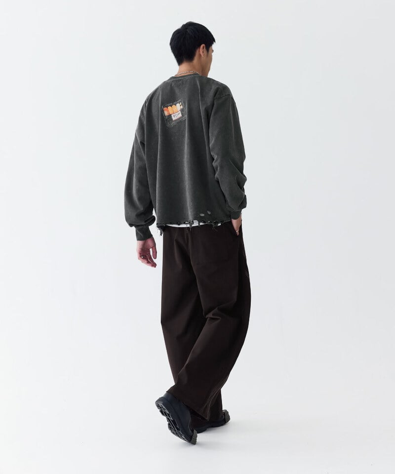 MSN1632-252 弧線拼接褲 Clash Curved Pants