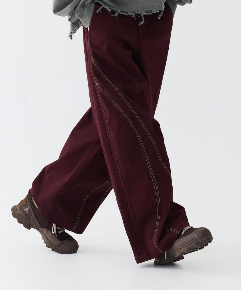 MSN1632-252 弧線拼接褲 Clash Curved Pants