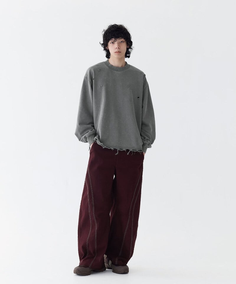 MSN1632-252 弧線拼接褲 Clash Curved Pants