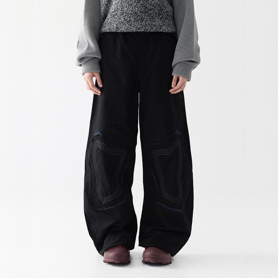 MSN1633-261 補丁弧形褲 Patch Curved Pants