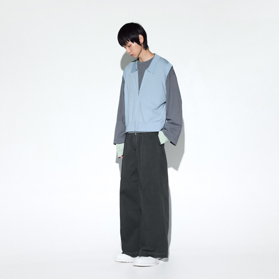 MSN1636-261 摺線直筒褲 Pastel Pleated Pants