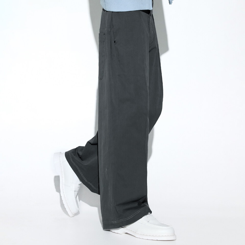 MSN1636-261 摺線直筒褲 Pastel Pleated Pants