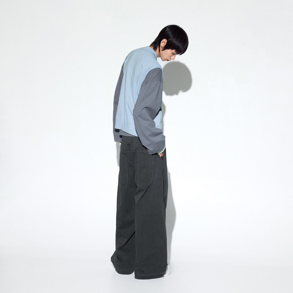 MSN1636-261 摺線直筒褲 Pastel Pleated Pants