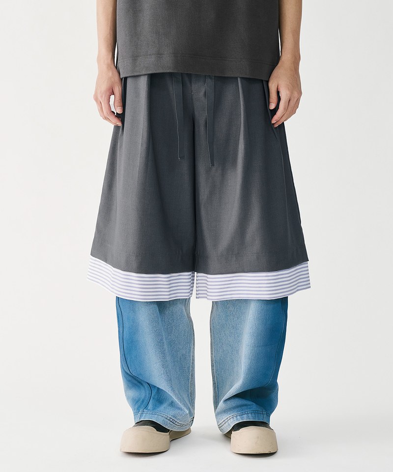 MSN1702-251 打褶寬褲 Cropped Wide Trousers