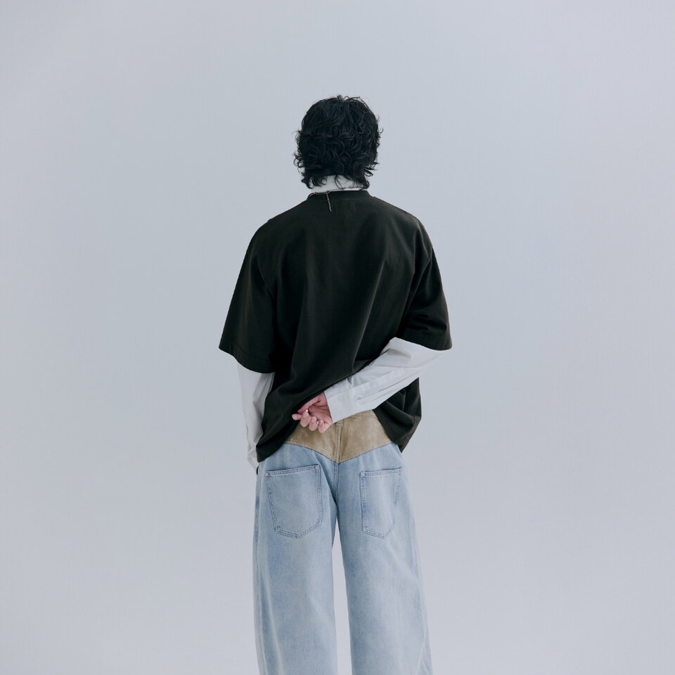 拼接牛仔短褲 After Hours Panel Jeans