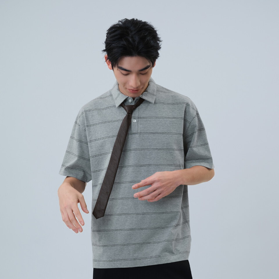 合成皮鈕扣領帶 Faux-Leather Button Tie
