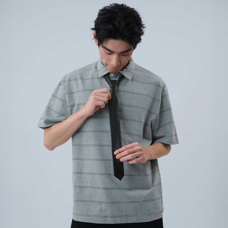 合成皮鈕扣領帶 Faux-Leather Button Tie