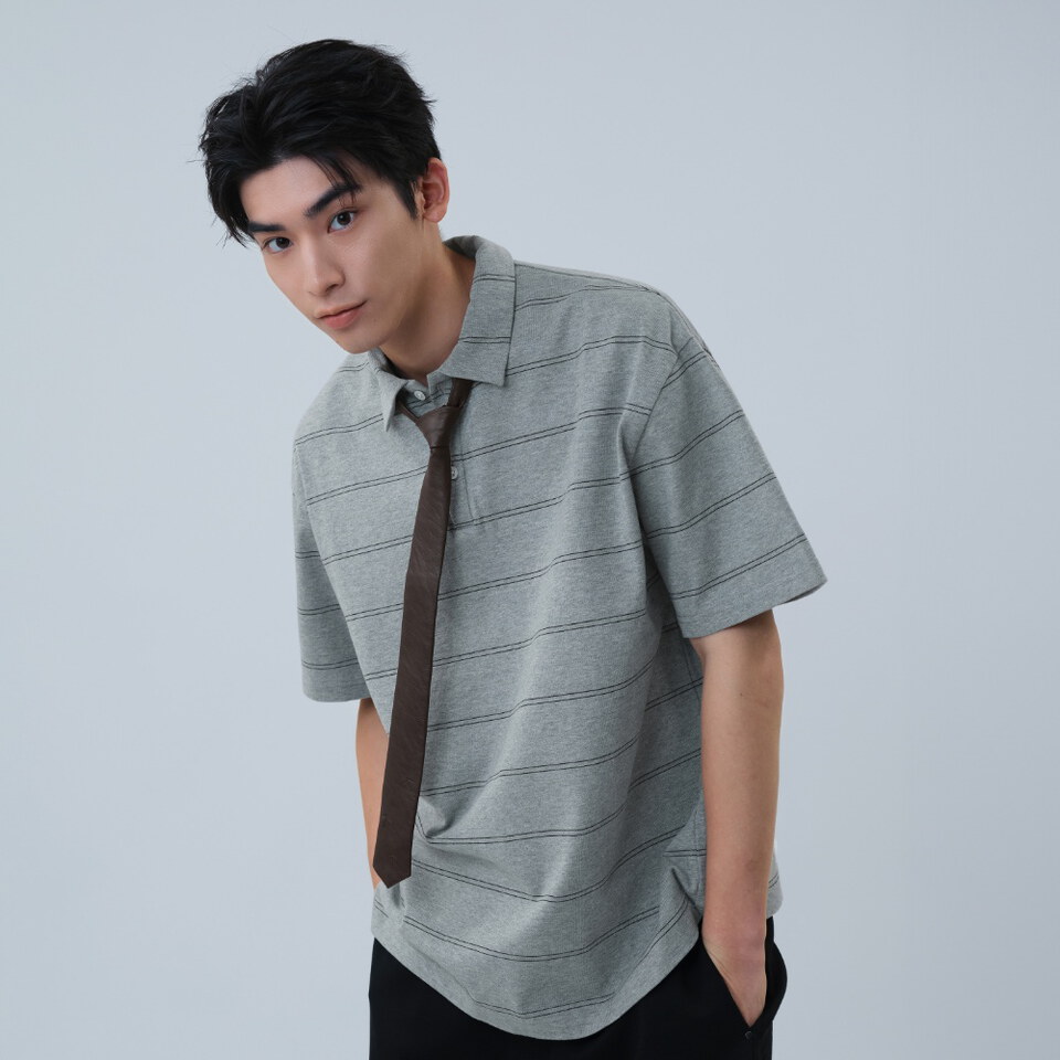 合成皮鈕扣領帶 Faux-Leather Button Tie