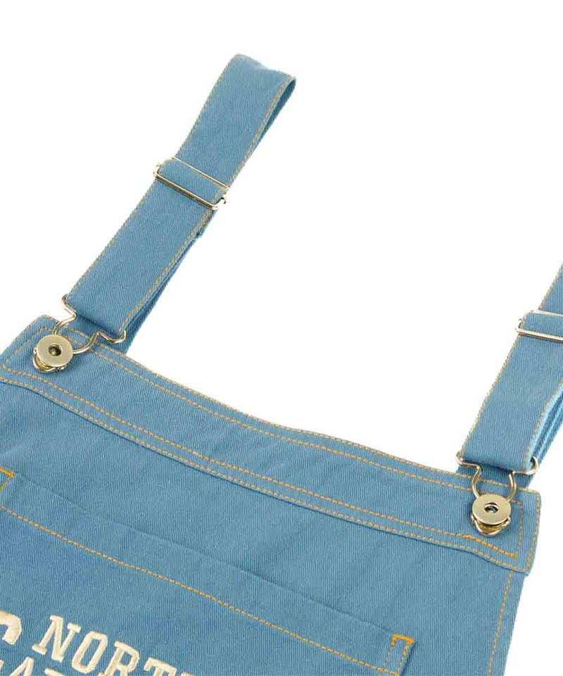 女斜紋口袋吊帶裙