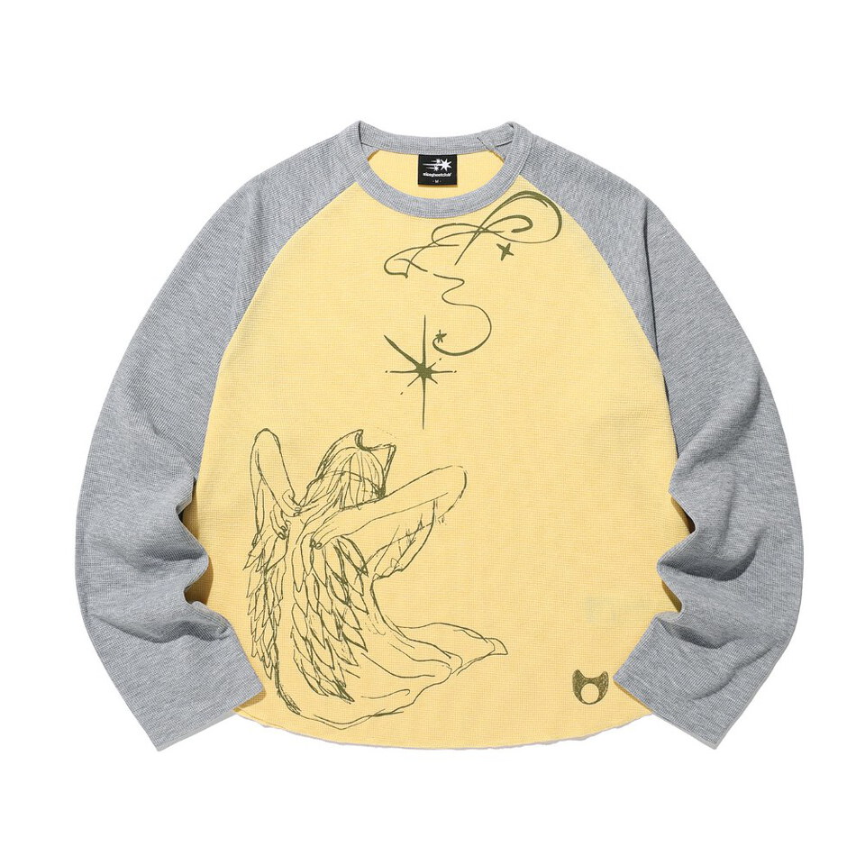 NGC0121-262 華夫格長TEE CAT ANGEL WAFFLE RAGLAN LS TEE