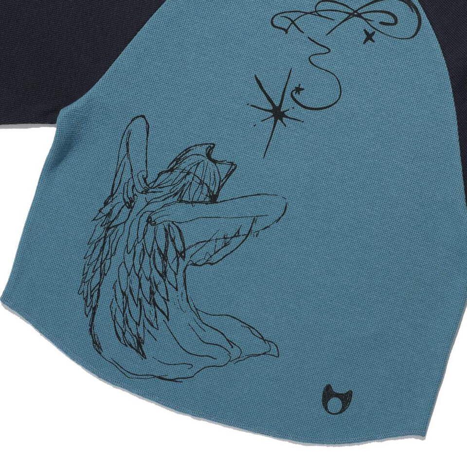 華夫格長TEE CAT ANGEL WAFFLE RAGLAN LS TEE