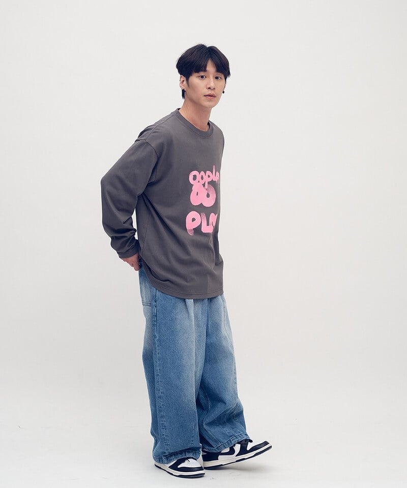 漸變層疊LOGO長TEE