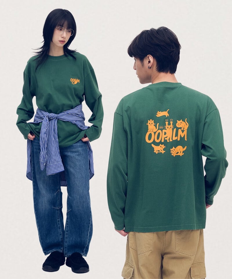 OPM0125-252 貓貓派對水洗長TEE