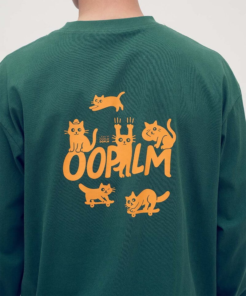 OPM0125-252 貓貓派對水洗長TEE
