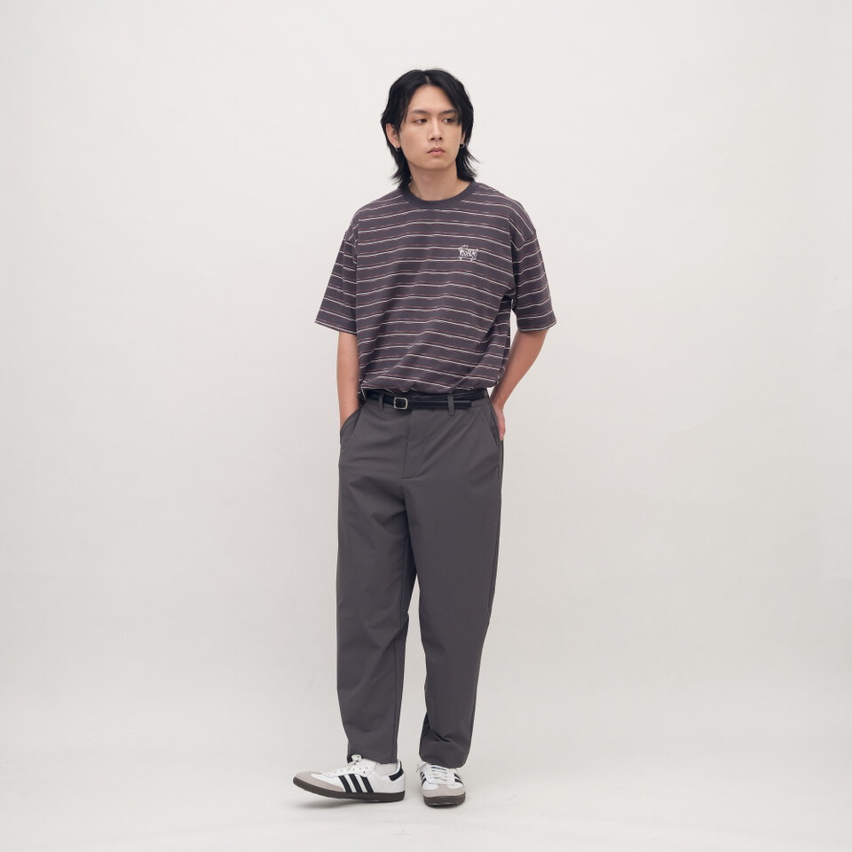 柯基狗狗滑板條紋短TEE