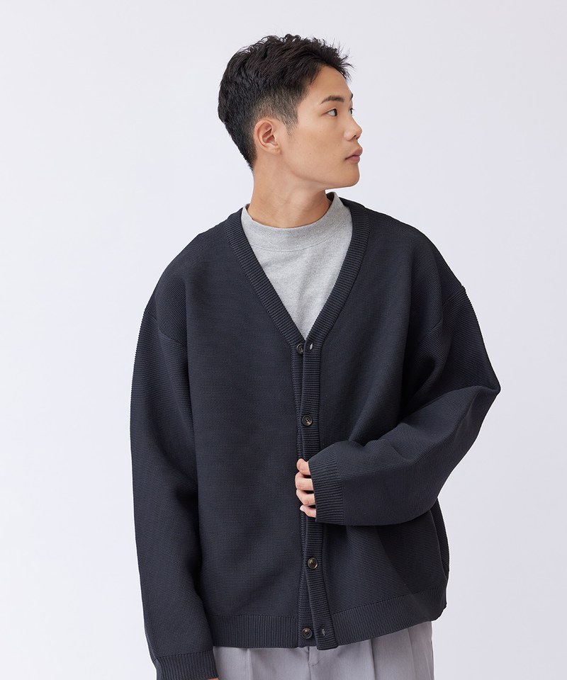 粗針織開襟外套