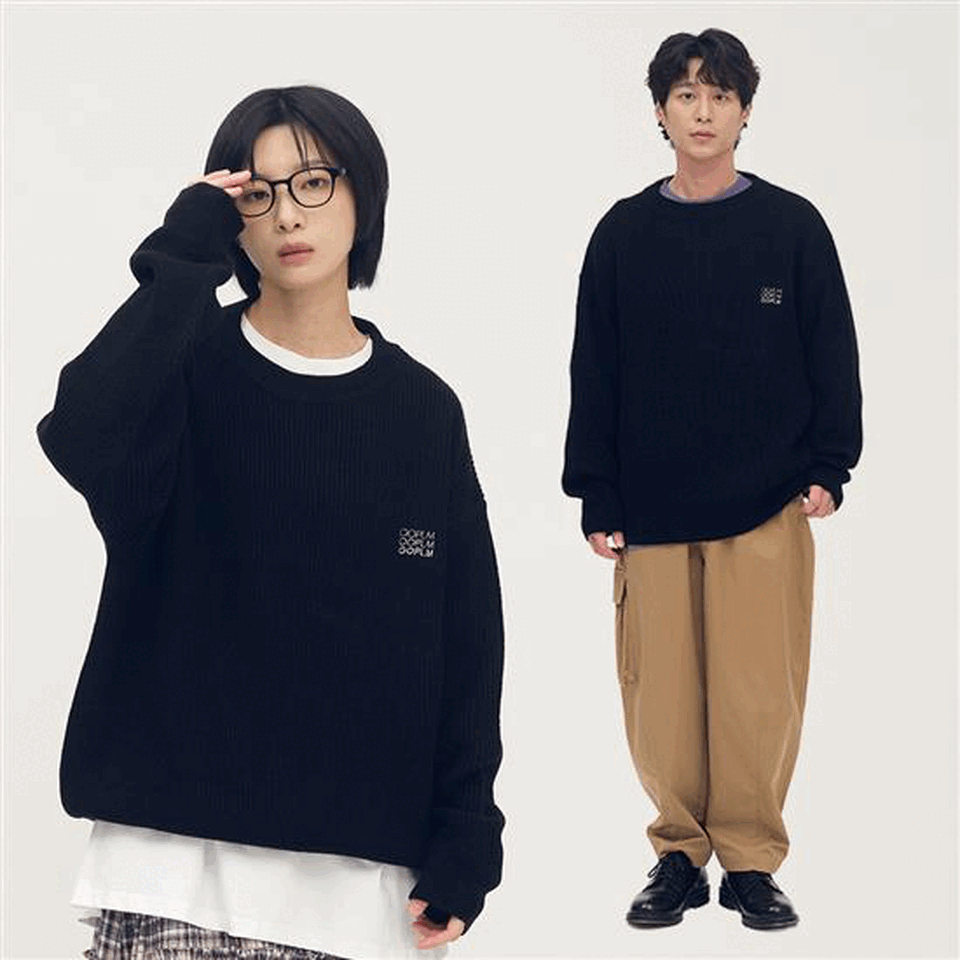 日常圓領針織毛衣