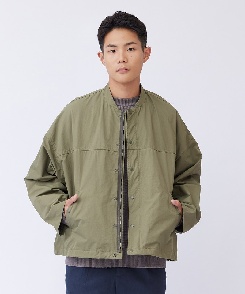 OPM1103-222 小立領中版軍風外套