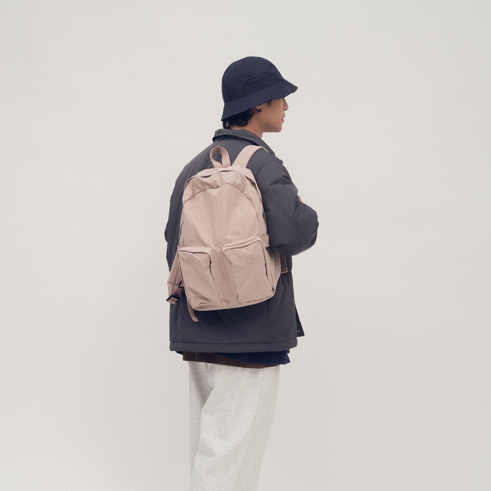 尼龍立體口袋雙肩包