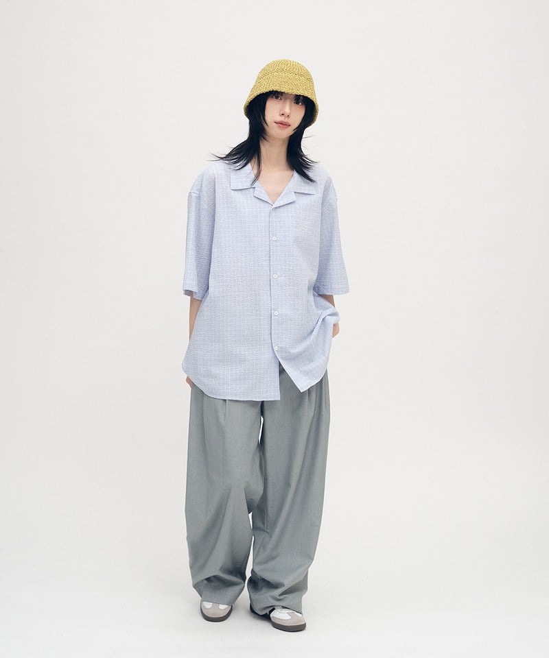 夏日泡泡紗短袖襯衫