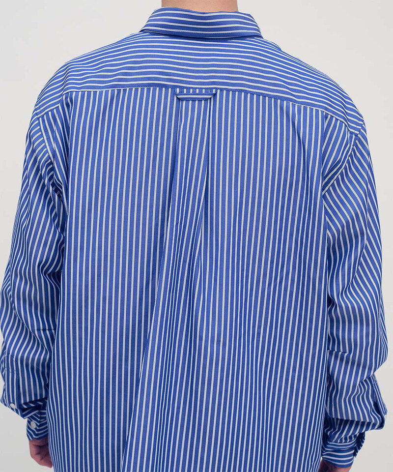 日常條紋長袖襯衫