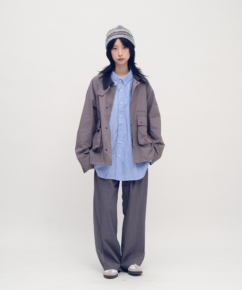 日常條紋長袖襯衫