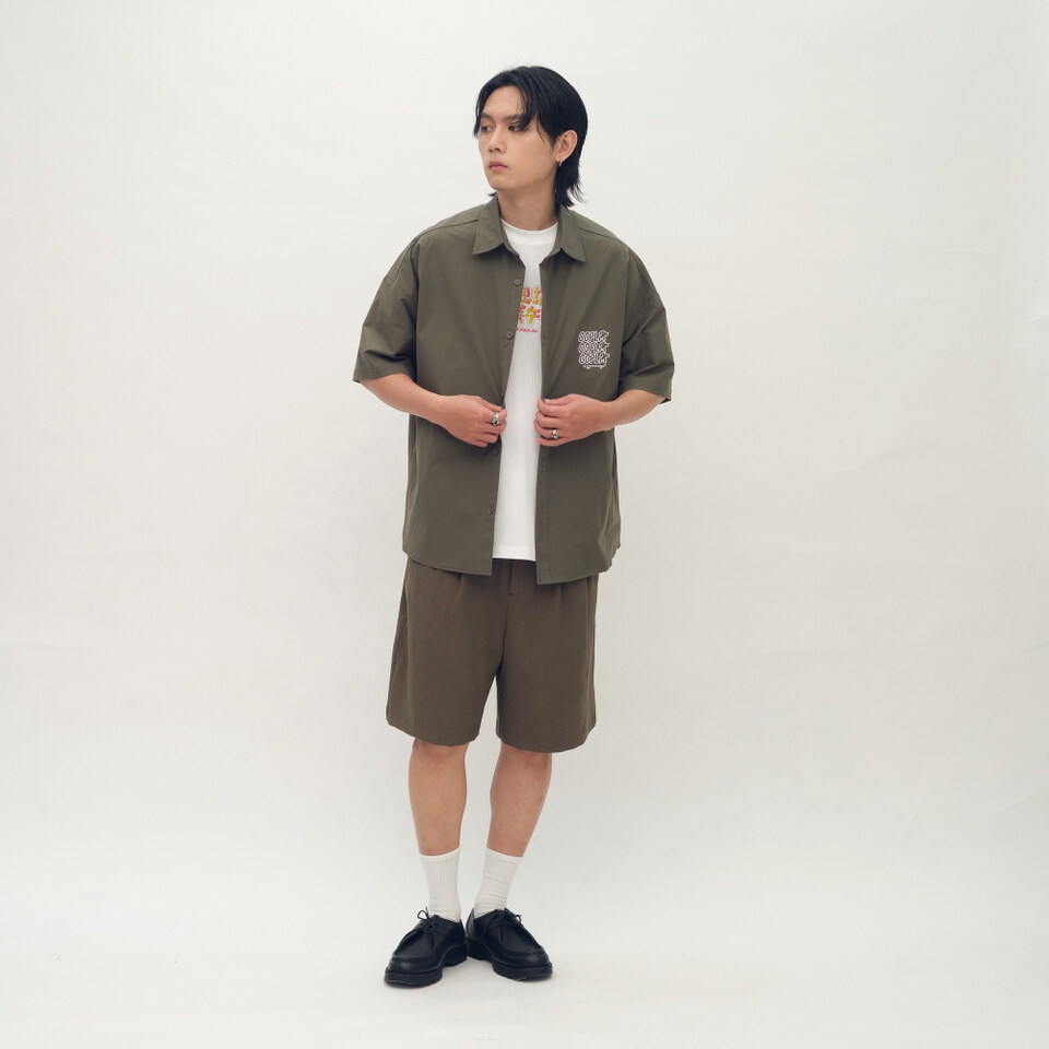 OPM3322-261 臘腸狗狗滑板短袖襯衫