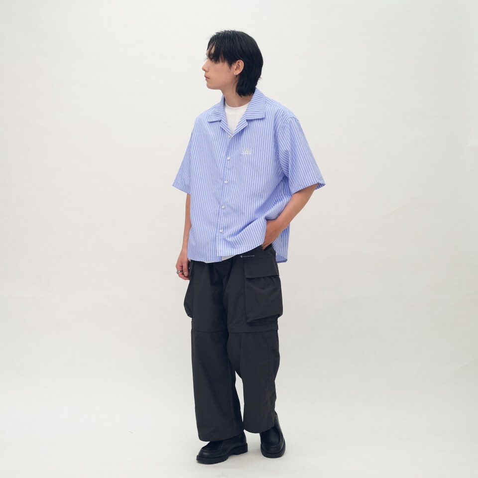 日常條紋短袖襯衫