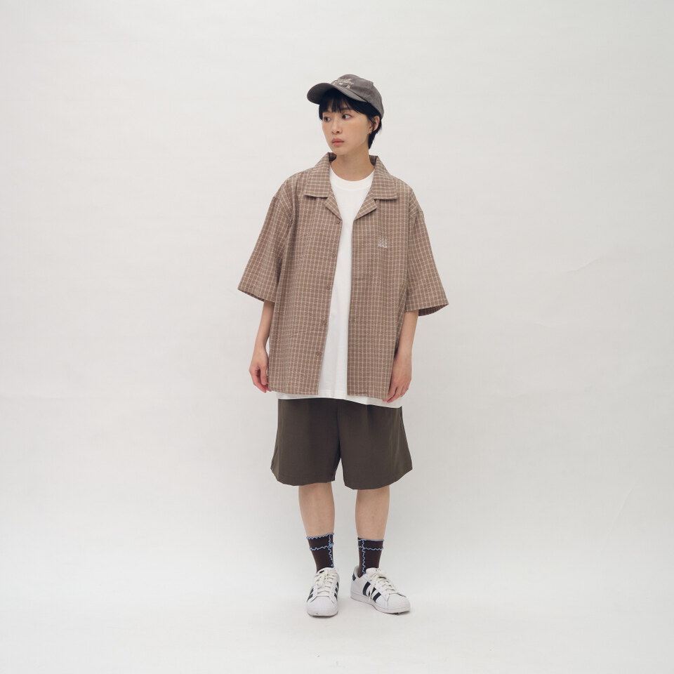 夏日泡泡紗短袖襯衫