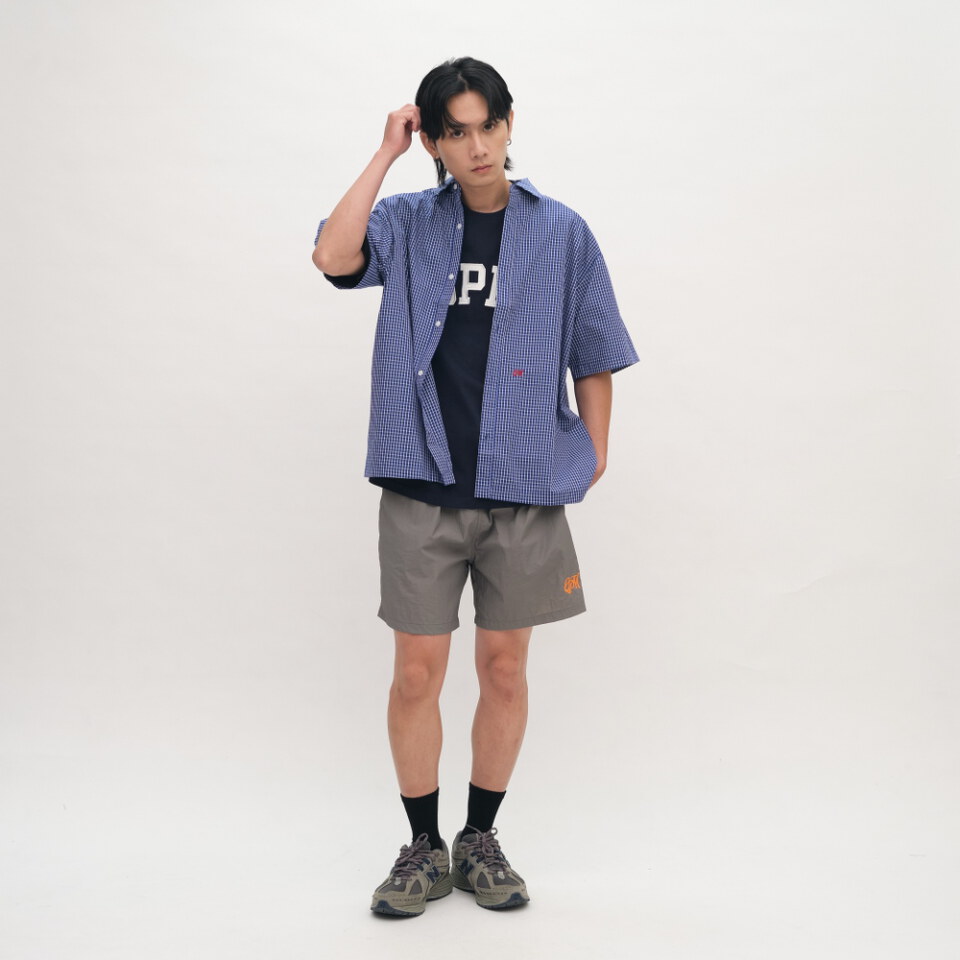 日常草寫LOGO格紋襯衫