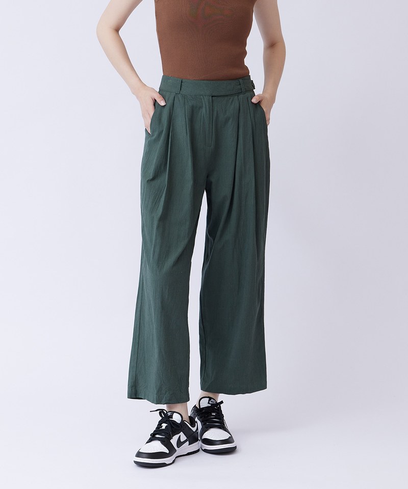 後鬆緊腰頭錐型長褲