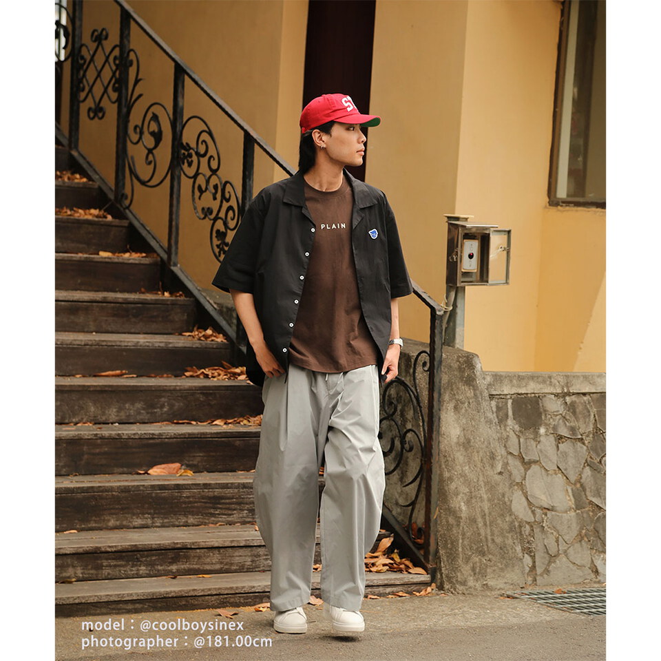 OPM4007-251 防潑水立體剪裁錐寬褲