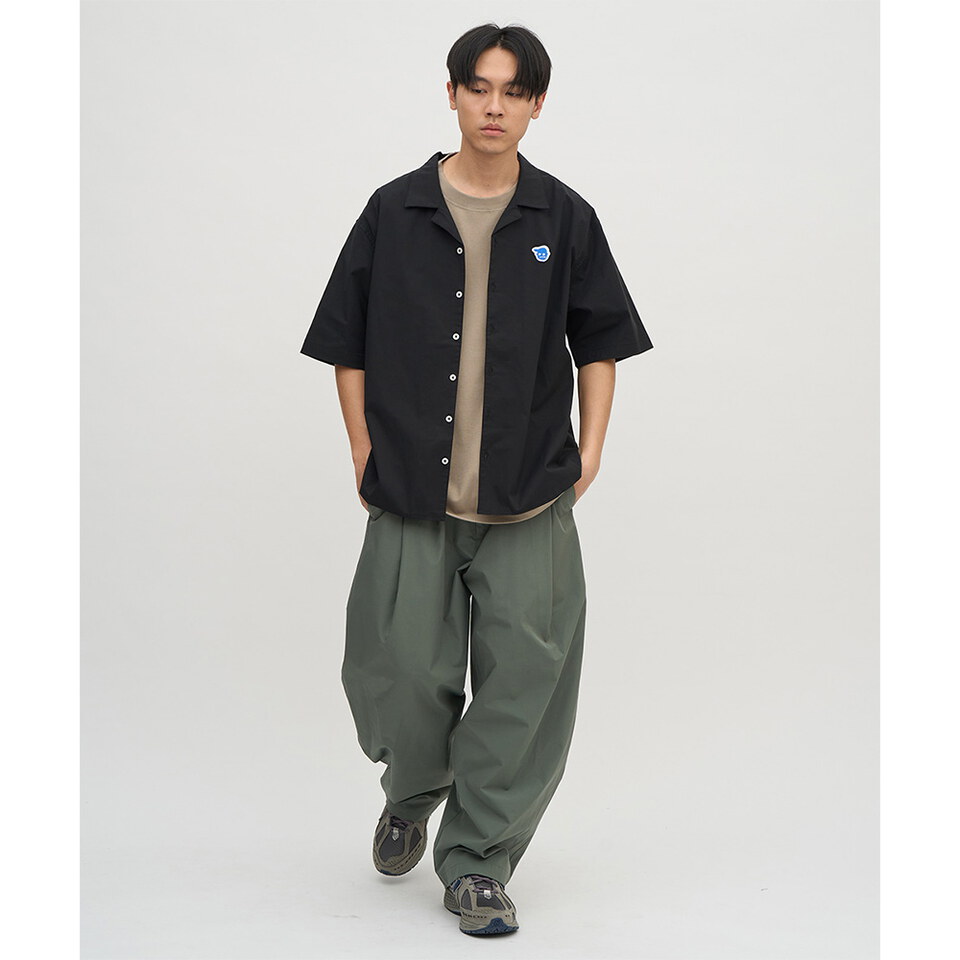 OPM4007-251 防潑水立體剪裁錐寬褲