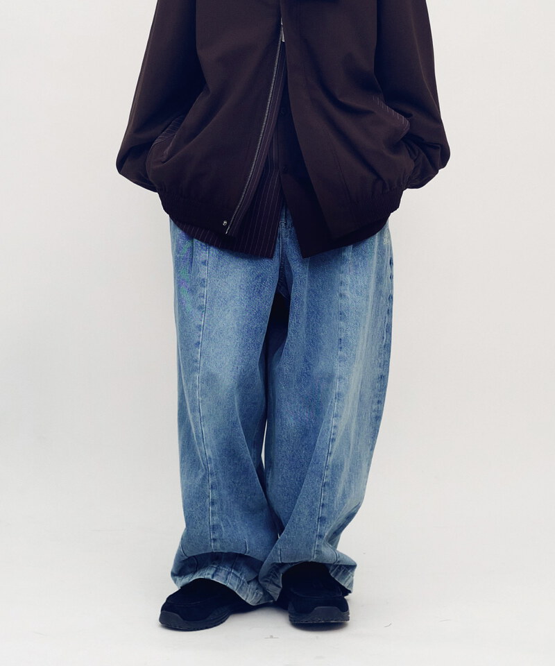 日常刷色牛仔燈籠褲