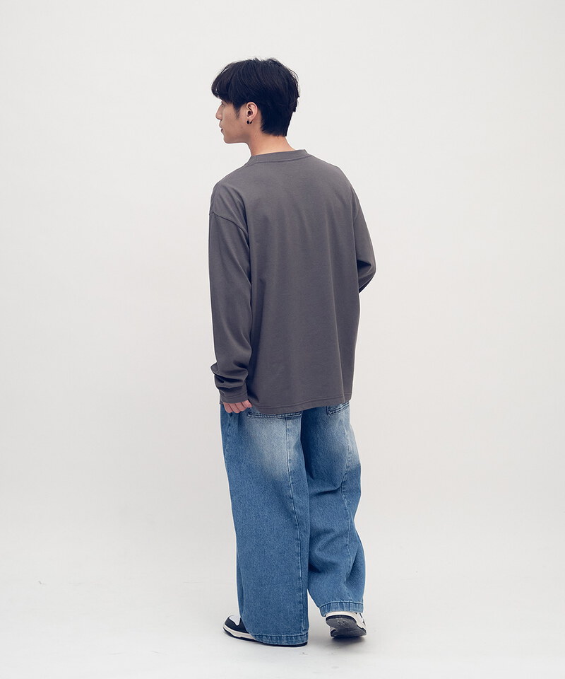 日常刷色牛仔燈籠褲