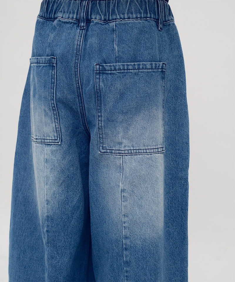 日常刷色牛仔燈籠褲