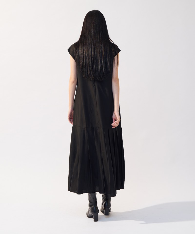 法式袖百褶洋裝