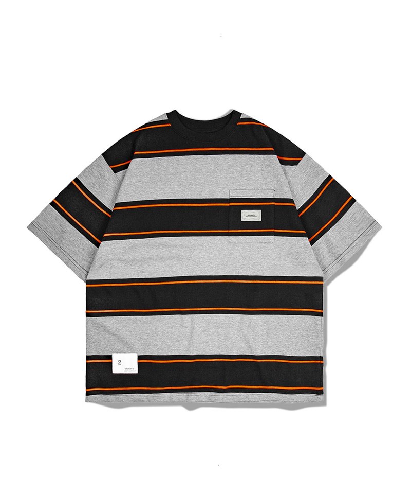 ORD0104-231 寬鬆橫條口袋短Tee