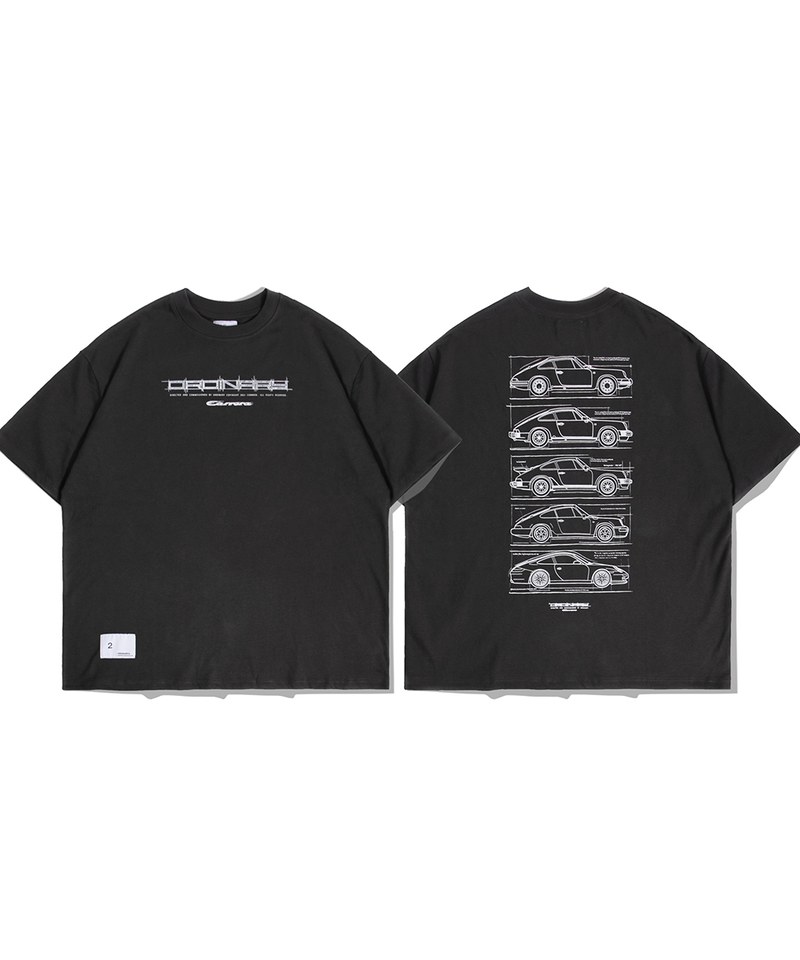 ORDINARY 手繪素描賽車TEE
