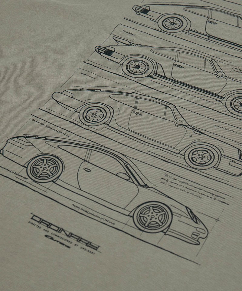 ORDINARY 手繪素描賽車TEE