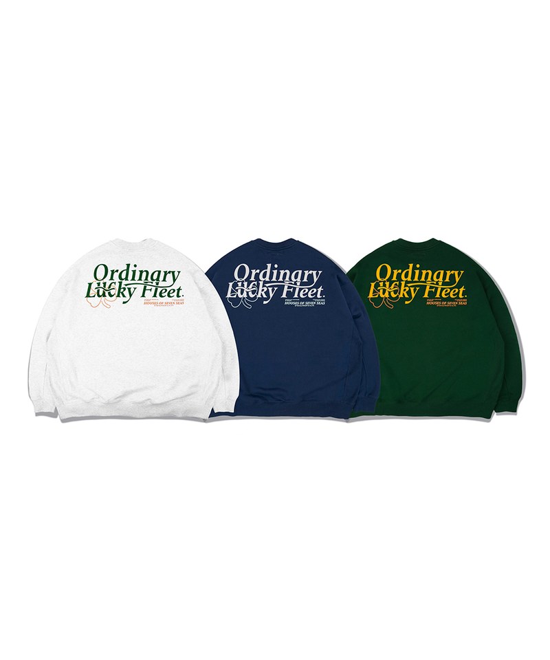 ORDINARY 幸運草標語燙絨大學TEE